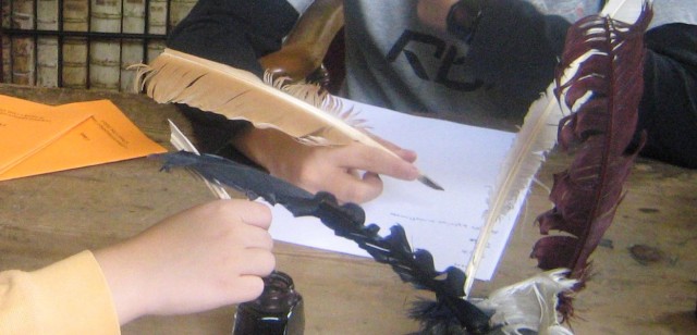 Educational activities: writing with a quill!