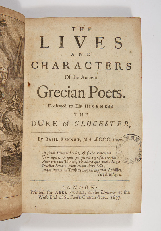 Title page, including an excerpt of  Virgil's Eclogues 