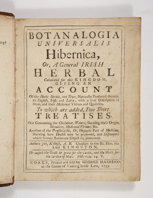 Front page of the "Botanalogia Universalis Hibernica"