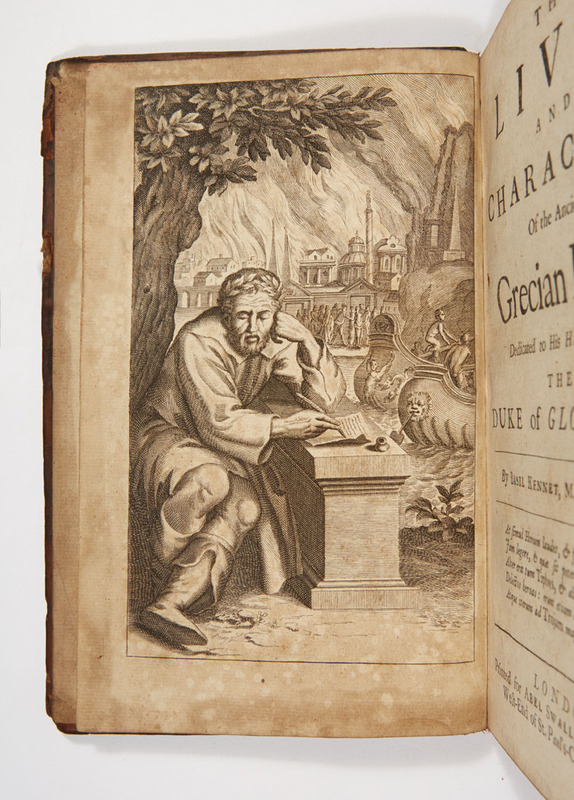 Illustration, featuring a Grecian poet 