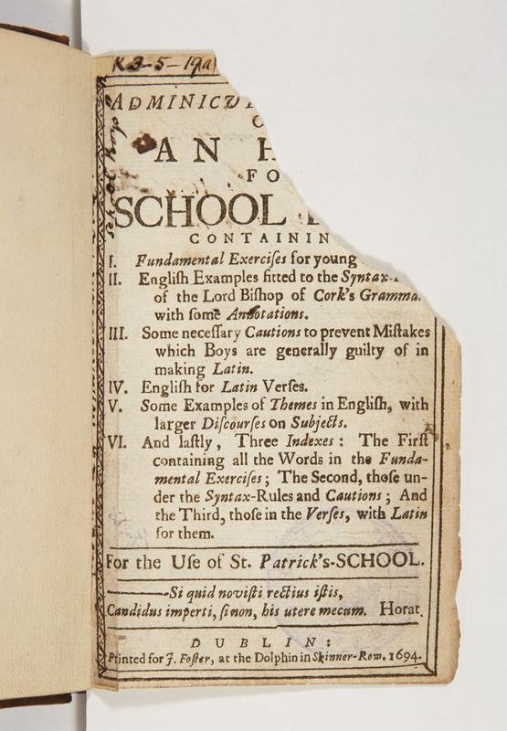 Torn title page of the book