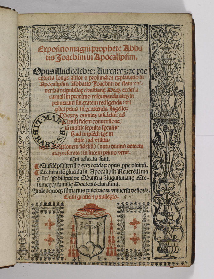 Expositio magni prophete Abbatis Joachim in Apocalipsim, Title Page